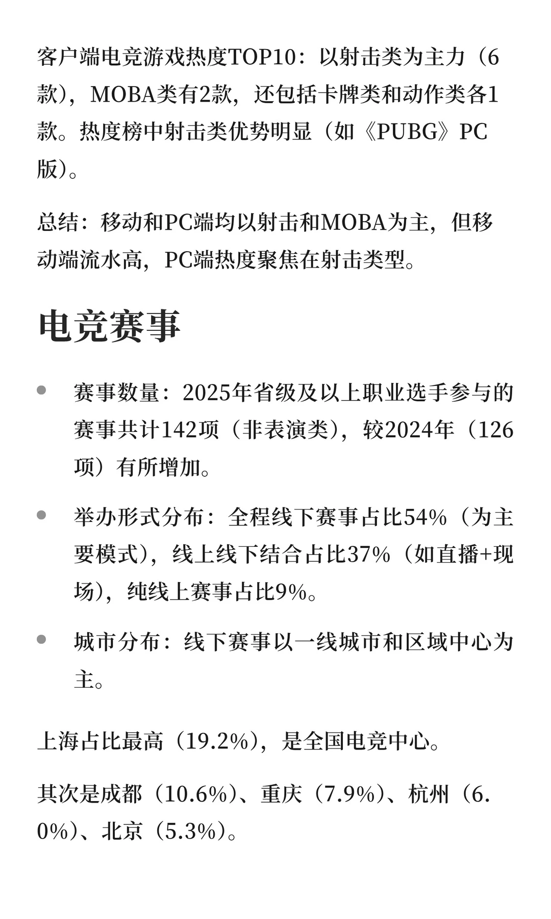 2025年中国电竞市场总结