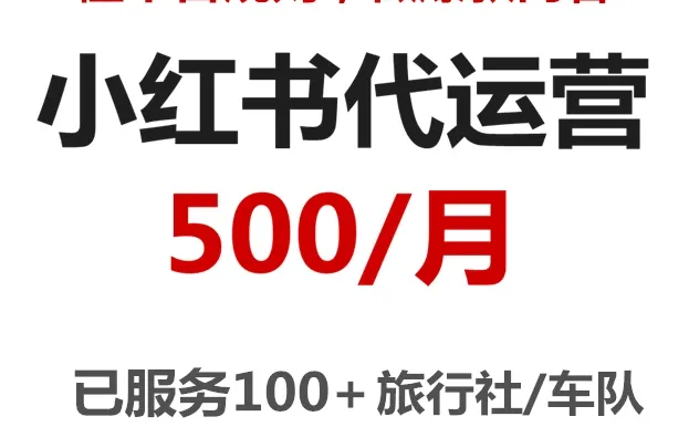 500/月 小红书包车运营服务