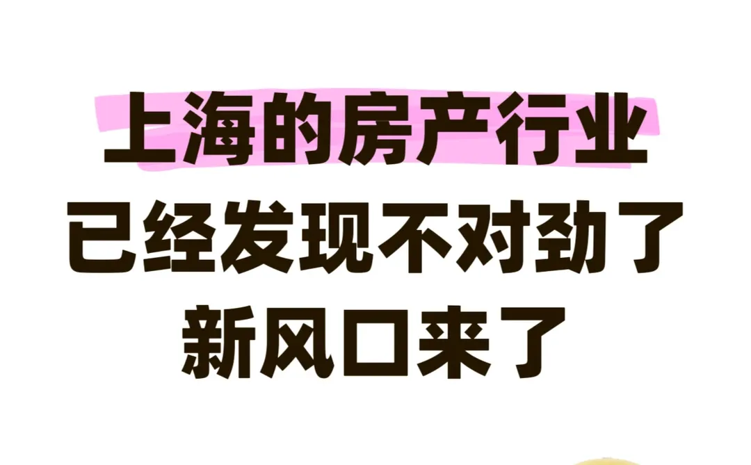 上海的房产行业，已经发现不对劲了