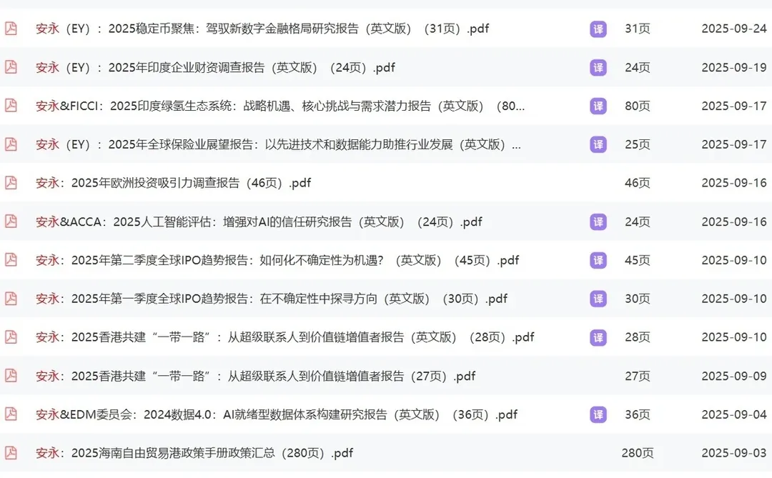 安永2025年市场调研研究报告专题分析资