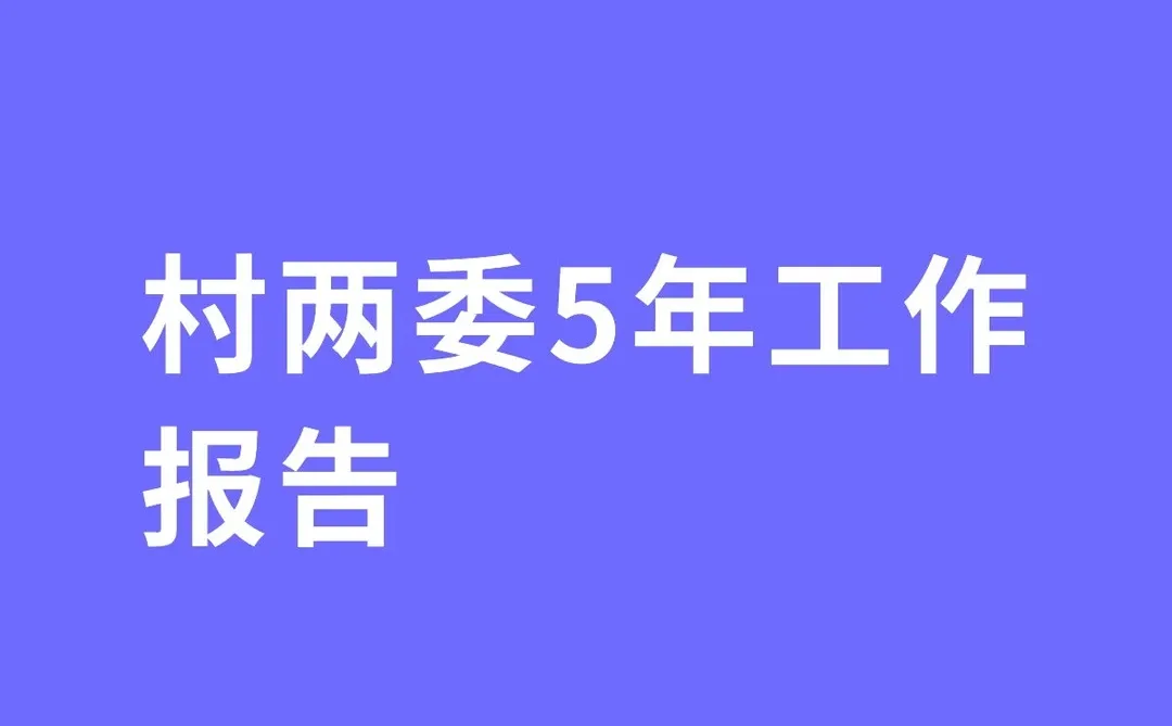 村两委5年工作报告