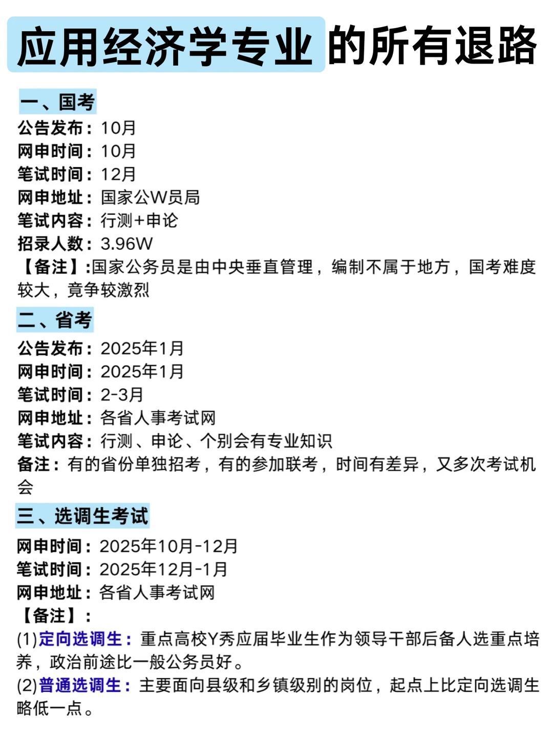 属于应用经济学专业的所有退路来喽~