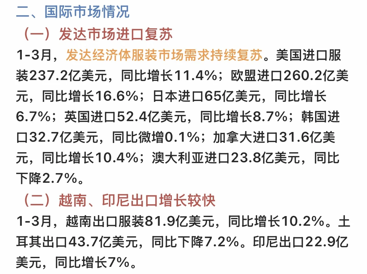 2025年1-4月中国服装出口分析