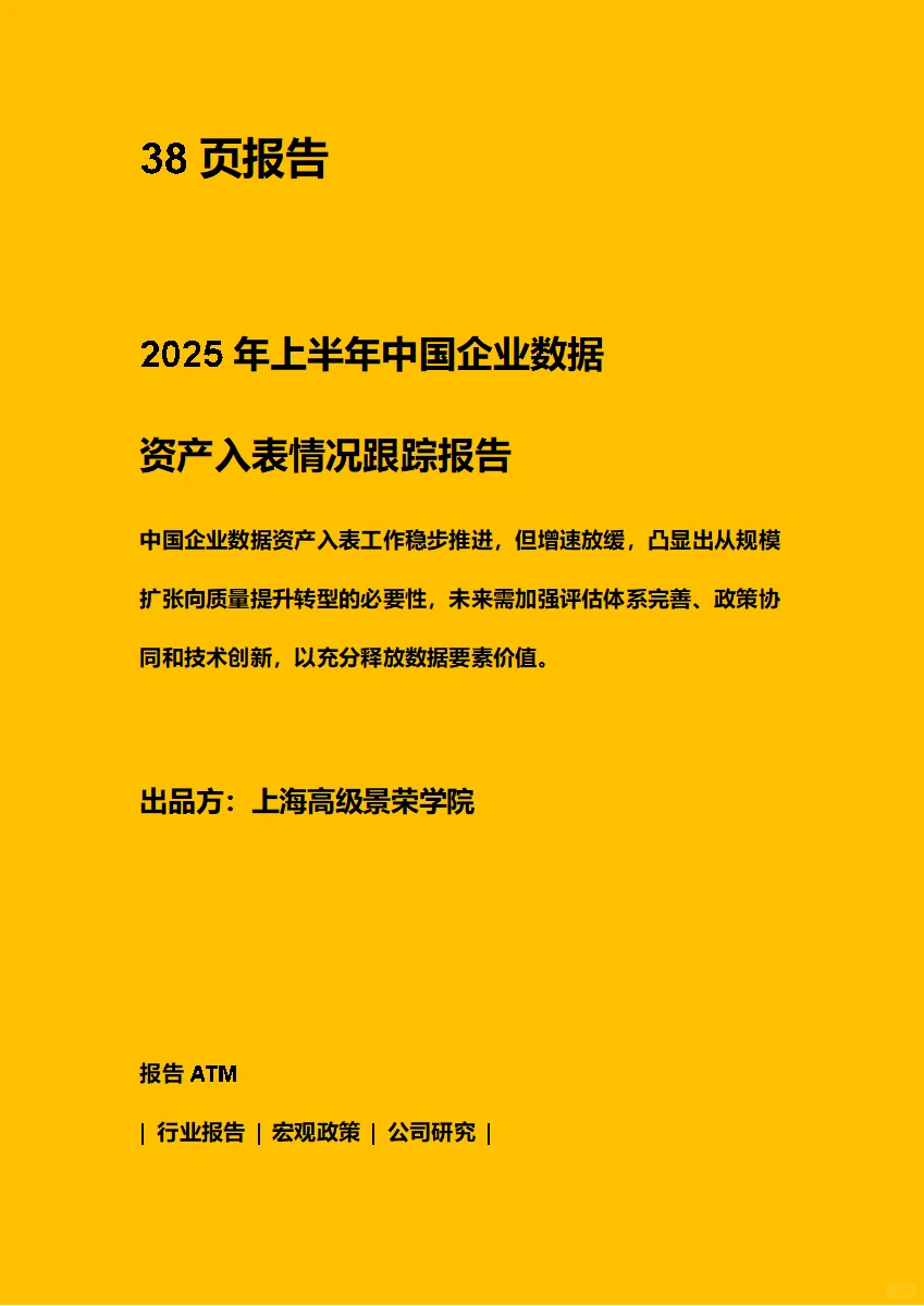 2025年H1中国企业数据资产入表情况跟踪报告