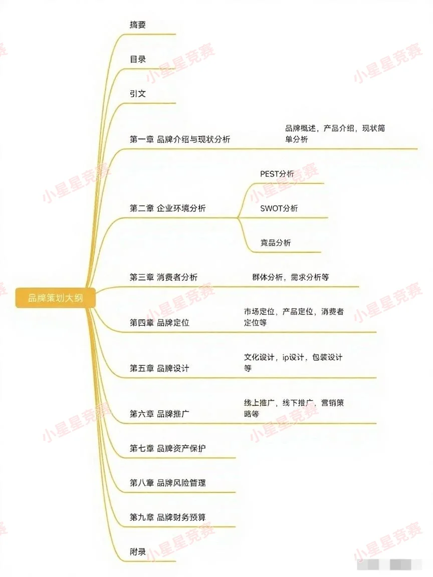 一张图为你讲解品牌策划书大纲怎么写‼️