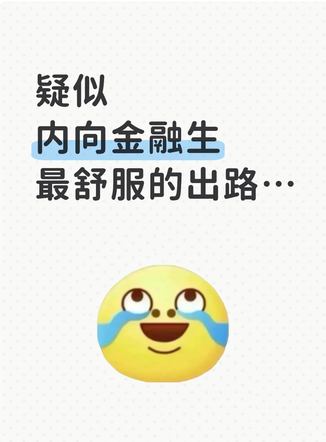 疑似内向金融生最舒服的出路?…