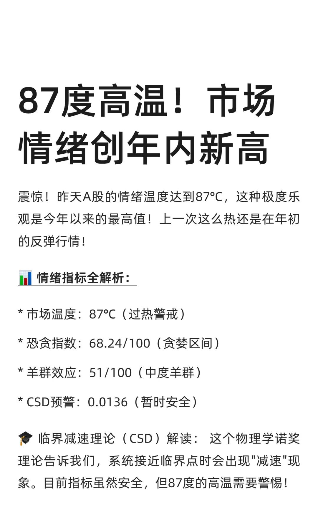 87度高温！市场情绪创年内新高