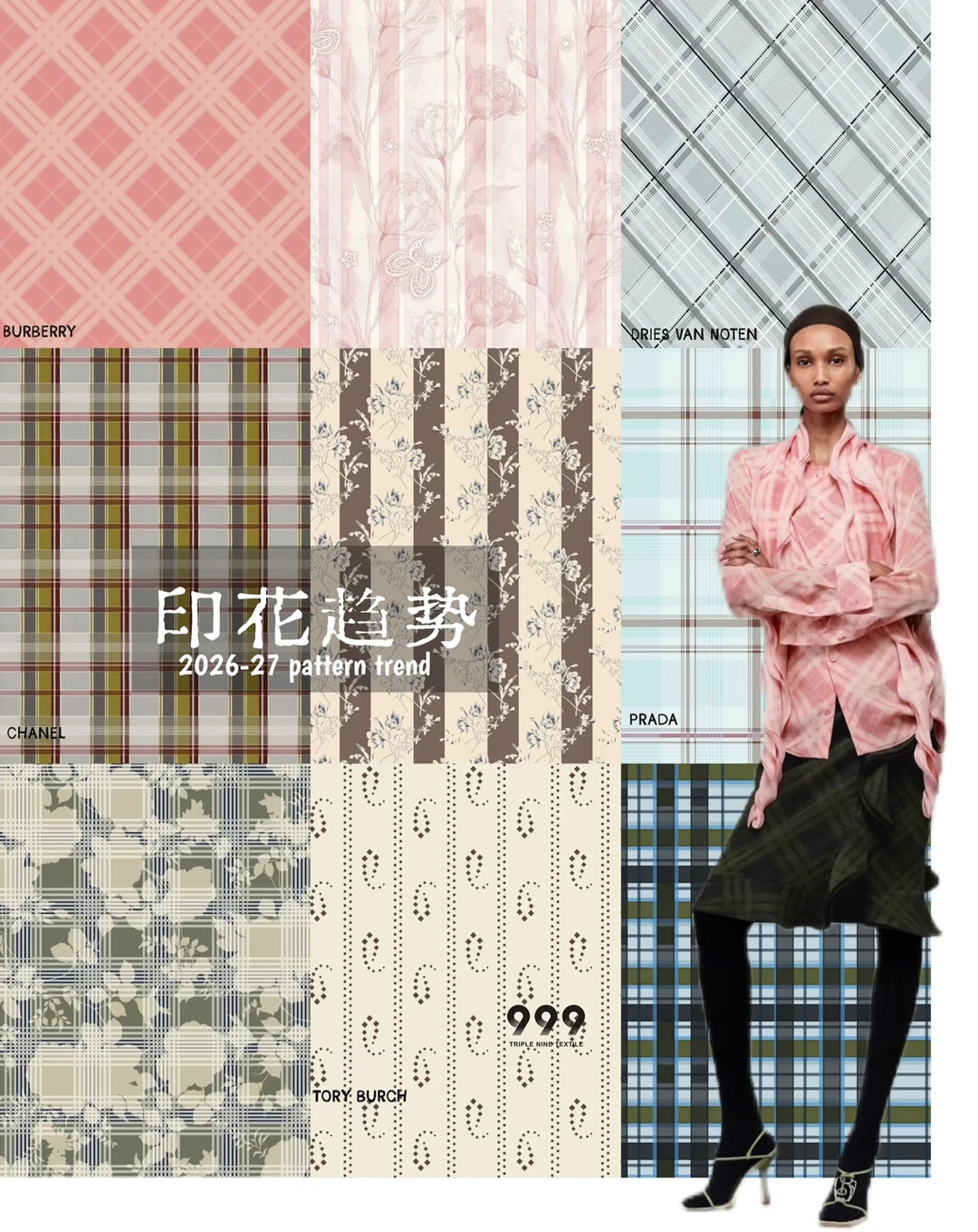 2026-27印花趋势预测-格纹“未来式”