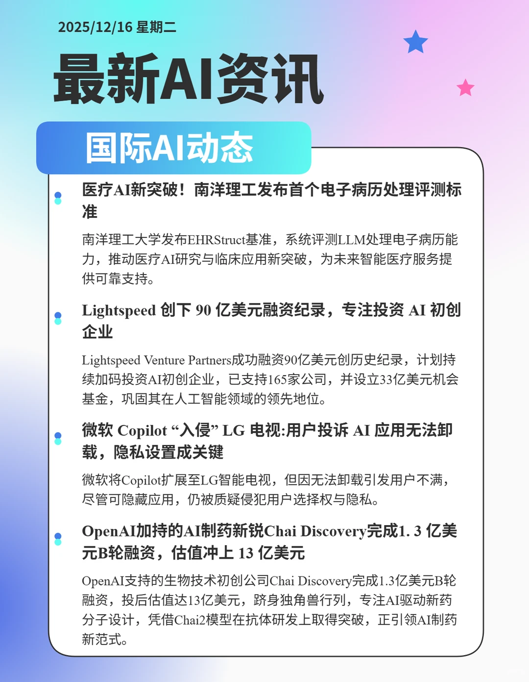 近期AI领域热点时事件①②①⑥