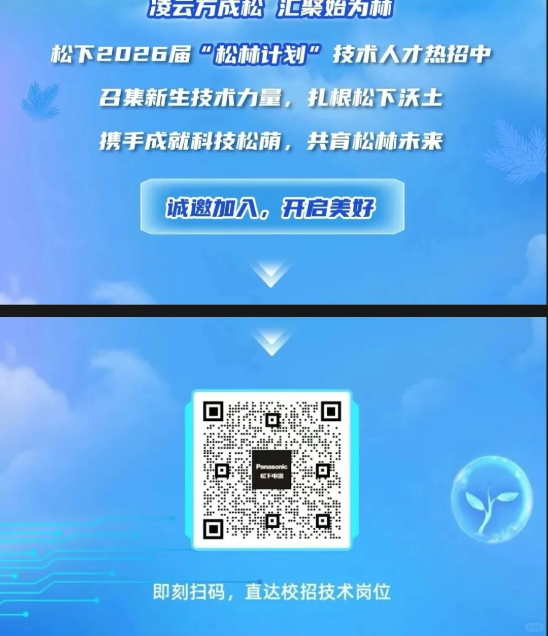松下松林计划启动!技术岗,带薪培训