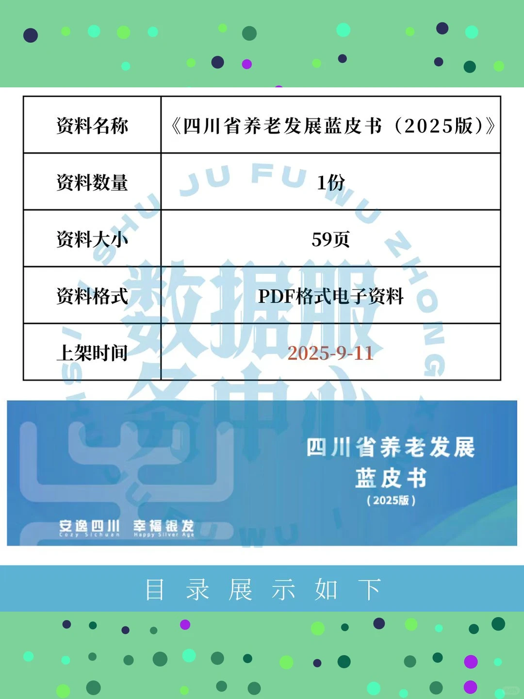 2025年四川省养老蓝皮书发展报告资料