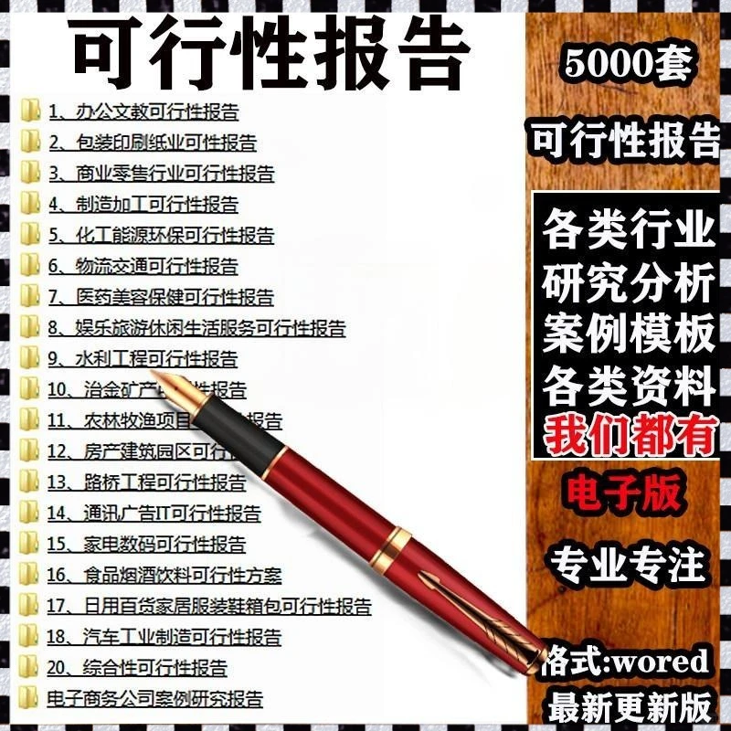可行性报告行业研究方案案例资料