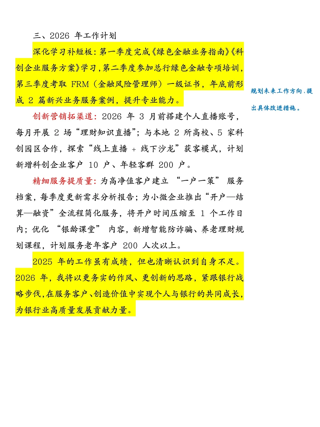 2025 年银行个人工作总结