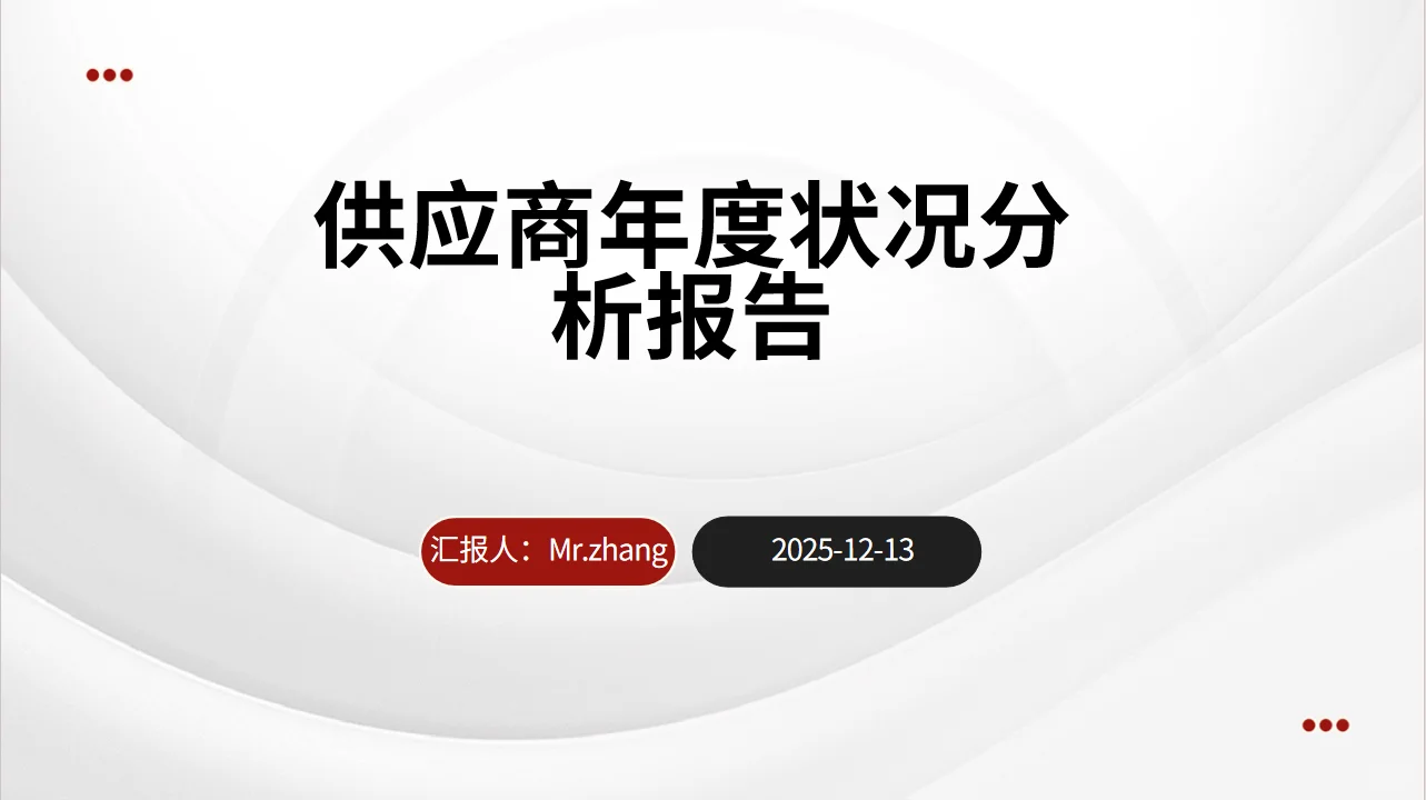 供应商年度状况分析报告