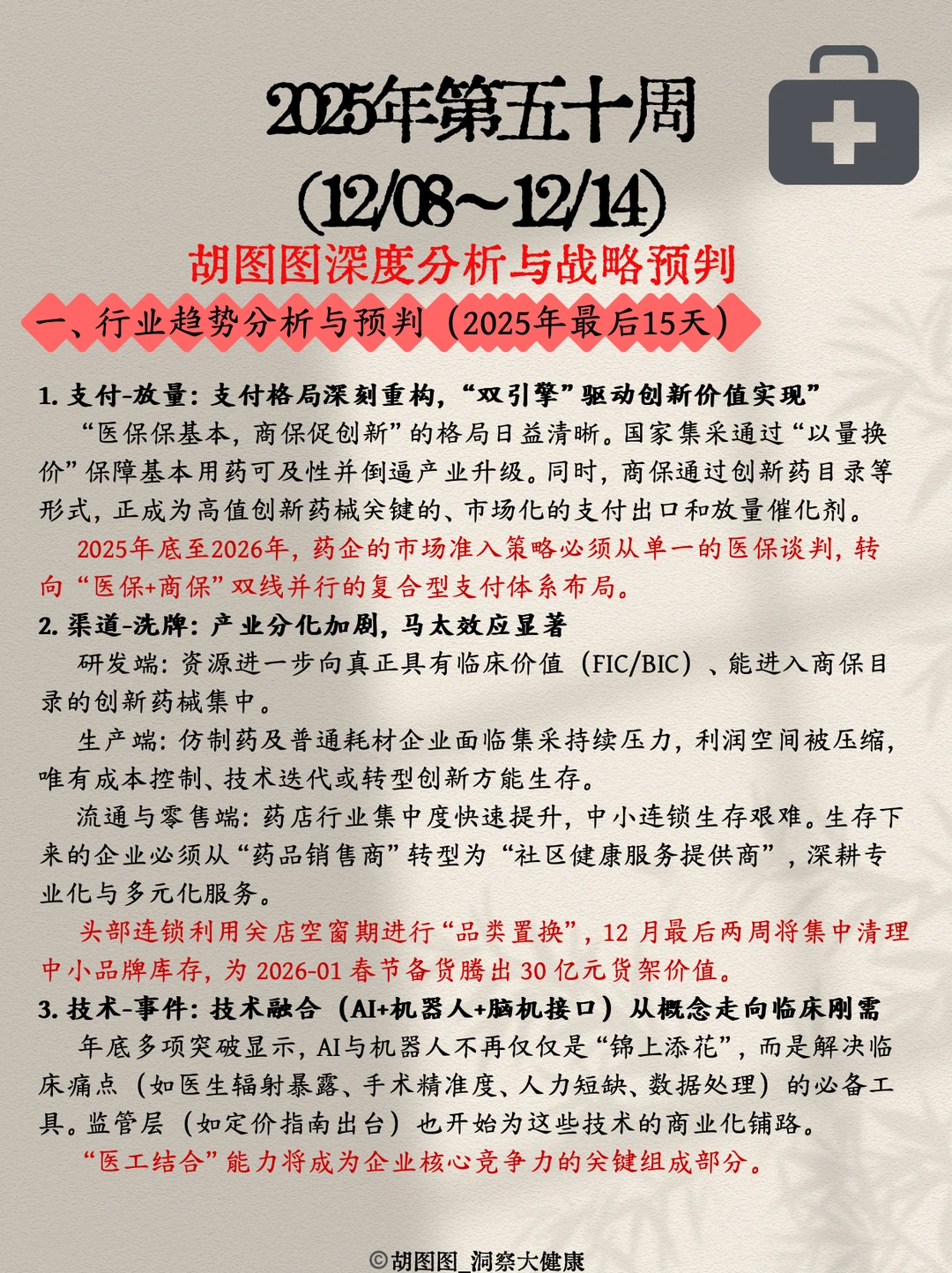 医药行业每周热点?:2025 Week50