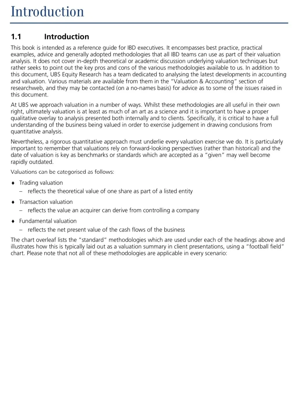 瑞银8套两万字手册几乎解决所有估值问题