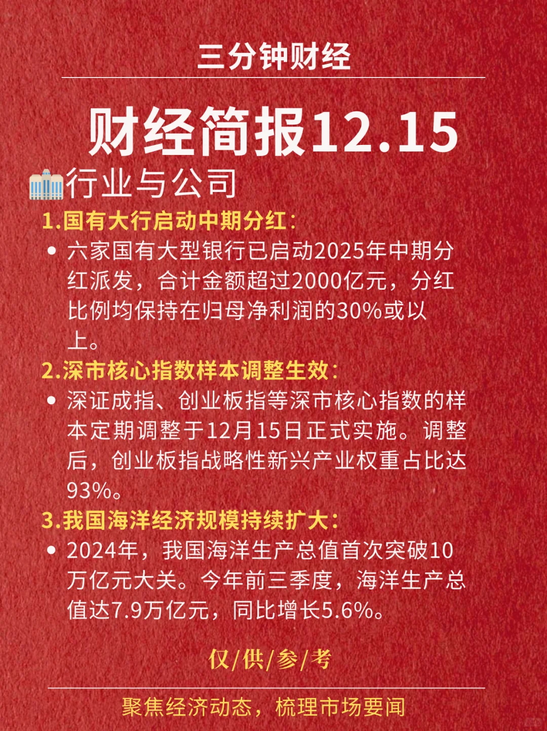 财经简报‖2025.12.15