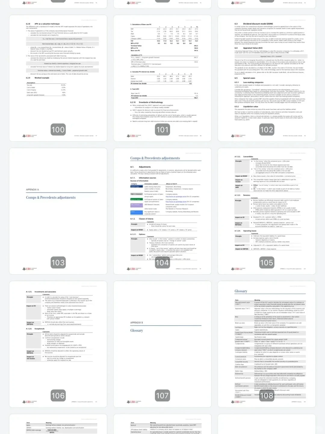 瑞银8套两万字手册几乎解决所有估值问题