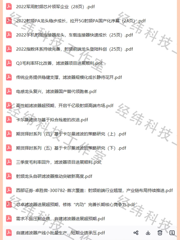 2024年5G基站滤波器行业报告射频无线