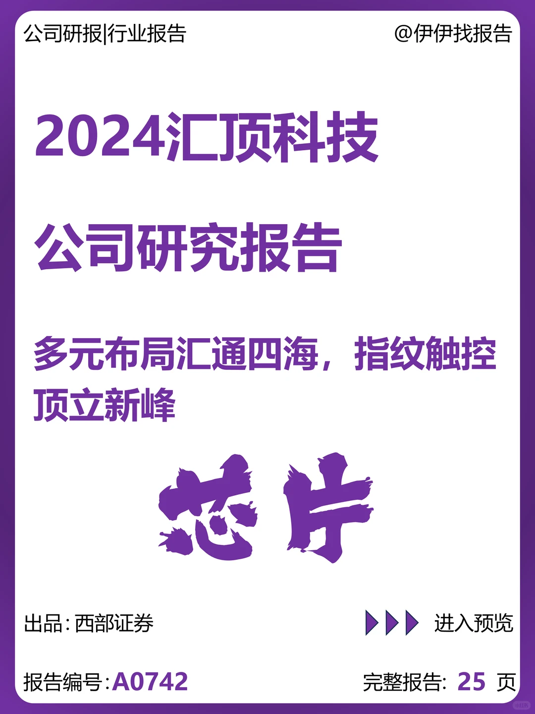 汇顶科技公司研究报告-多元布局顶立新峰
