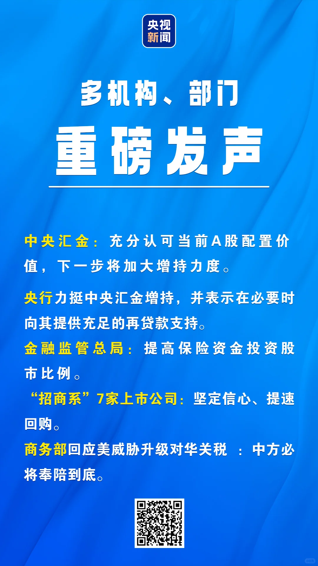 力挺资本市场开盘前多部门机构集体重磅发声