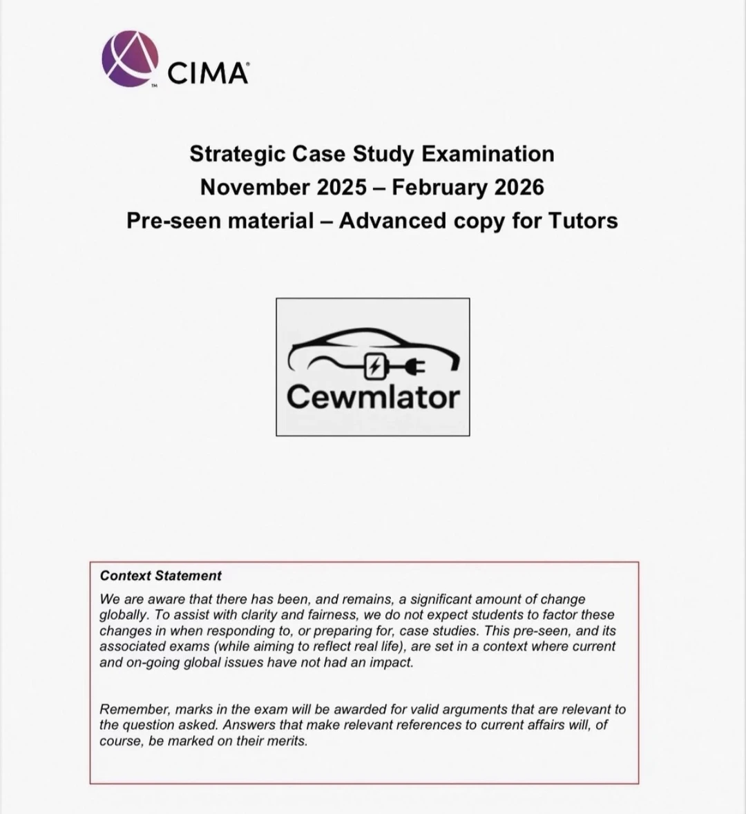 CIMA SCS案例分析2025.11-2026.2全资料