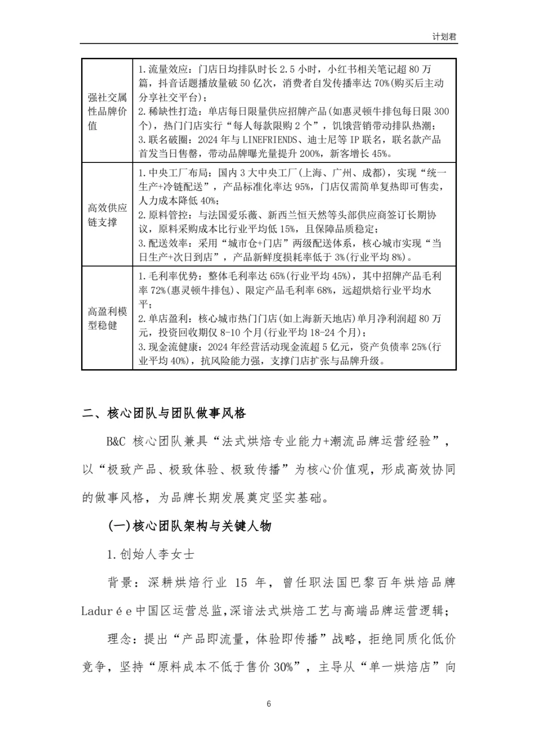 黄油与面包（B&C）商业计划书