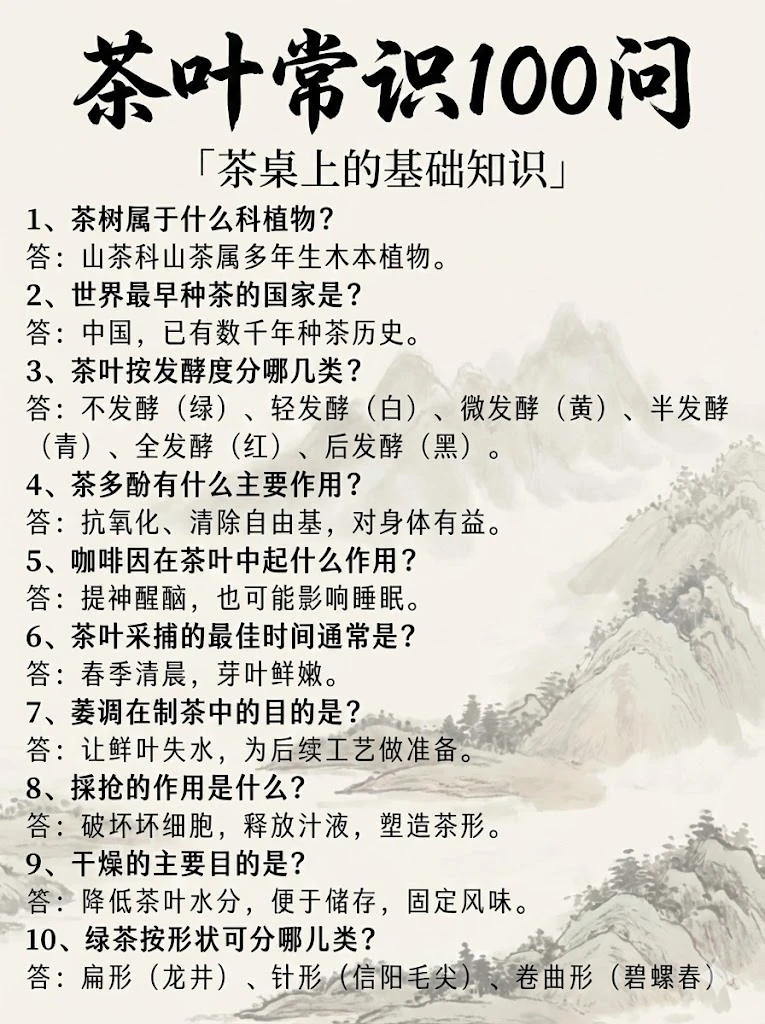 ?茶圈内的人收藏!茶行业百问百答~