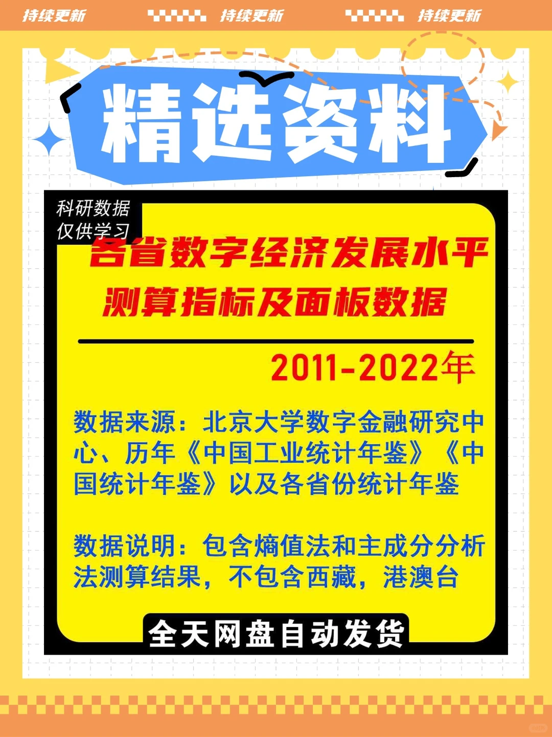 各省数字经济发展水平测算指标