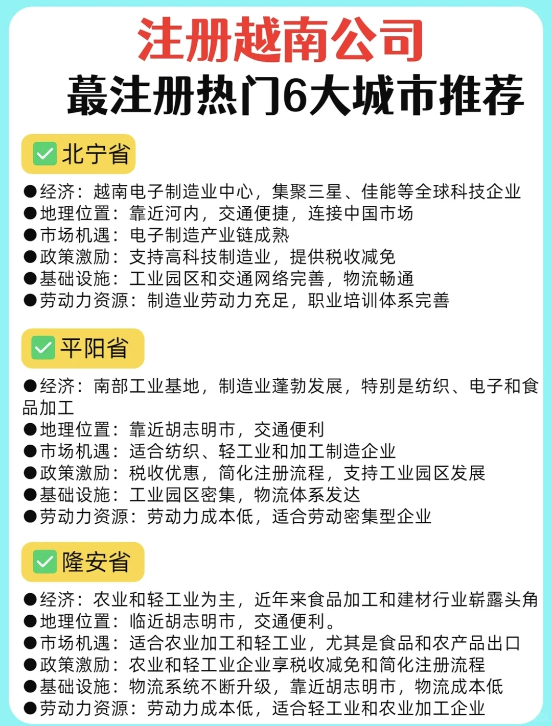 越南创业最热门6大城市推荐