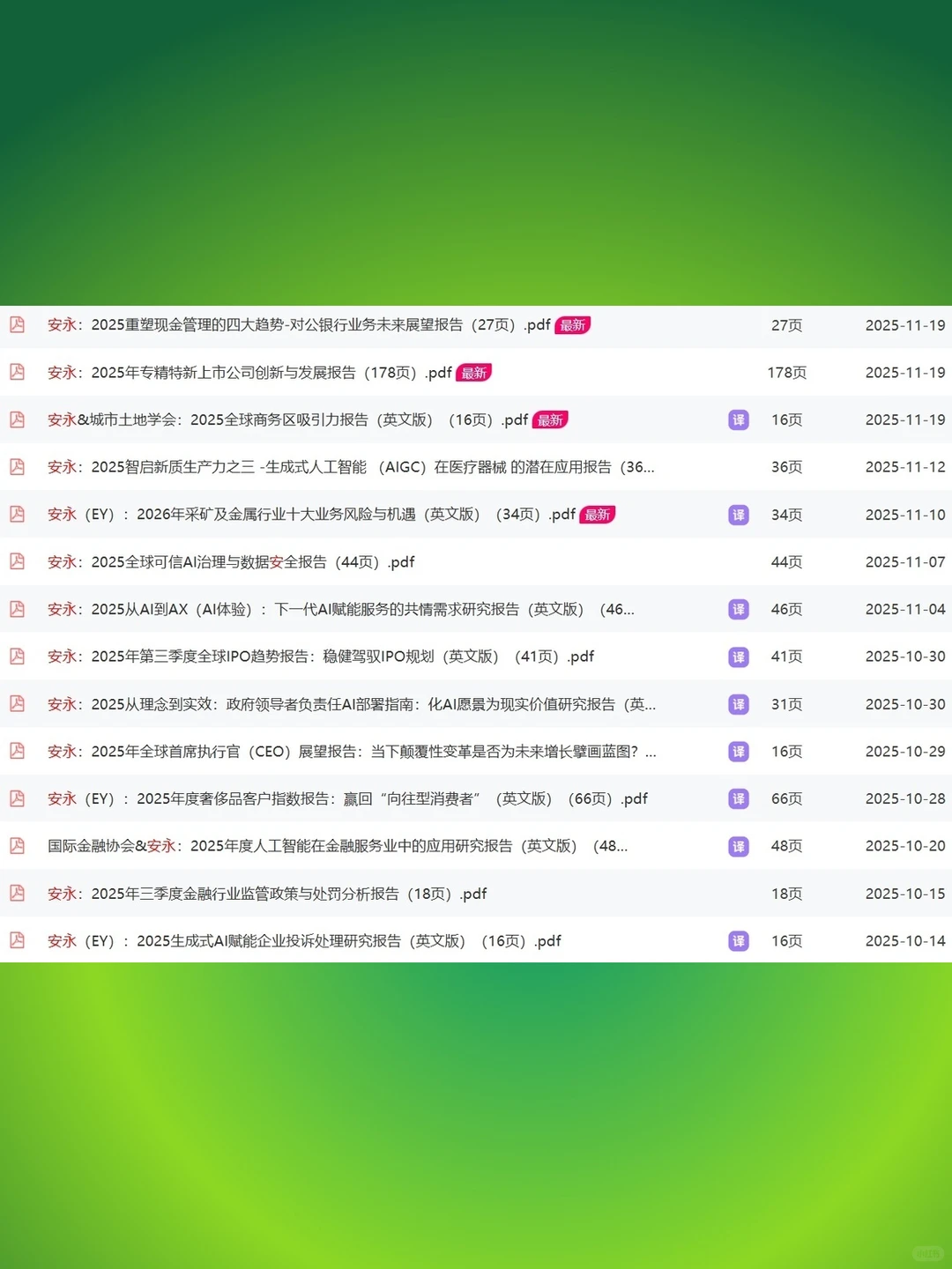 安永2025年市场调研研究报告专题分析资
