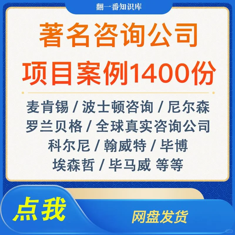 顶级咨询案例麦肯锡波士顿PPT