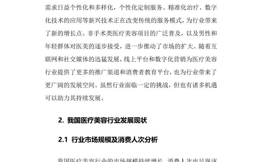 2024年医疗美容行业调研分析报告