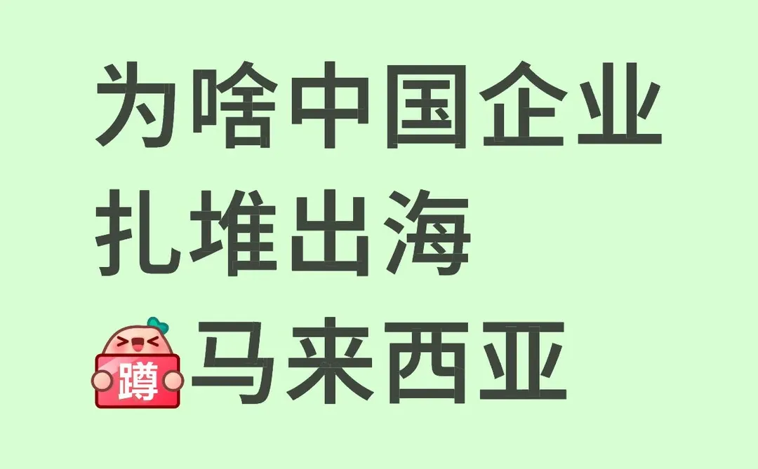 为啥中国企业扎堆出海?马来西亚