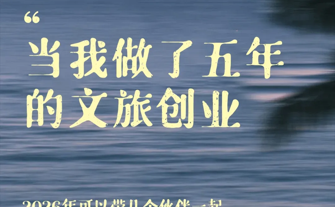 2026年想带几个伙伴一起做文旅