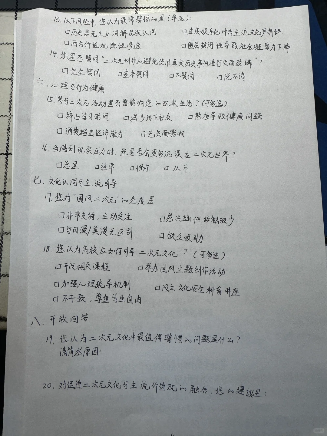 关于亚文化中二次元文化的调研报告（团队）