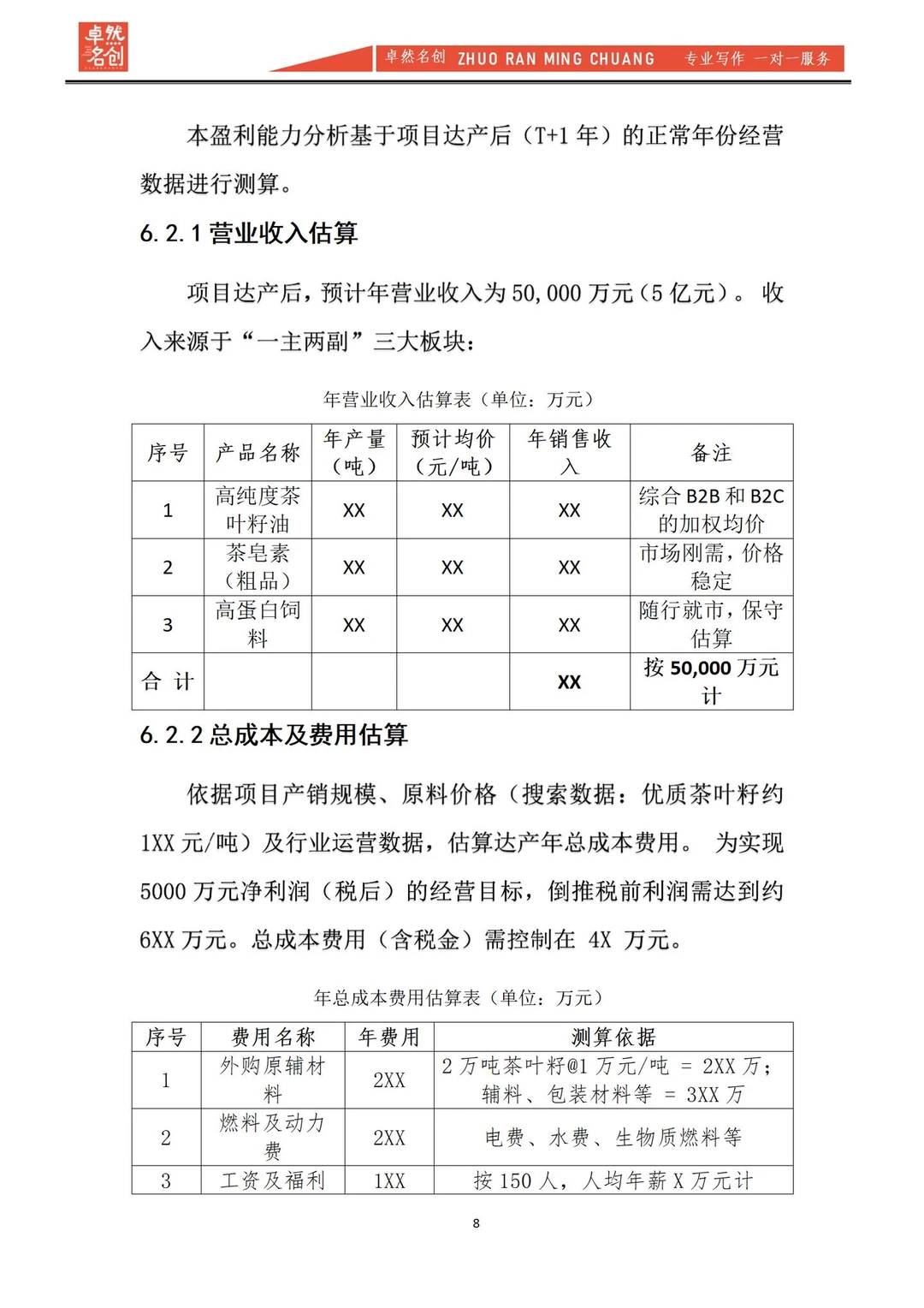 用于融资的可行性研究报告这样写