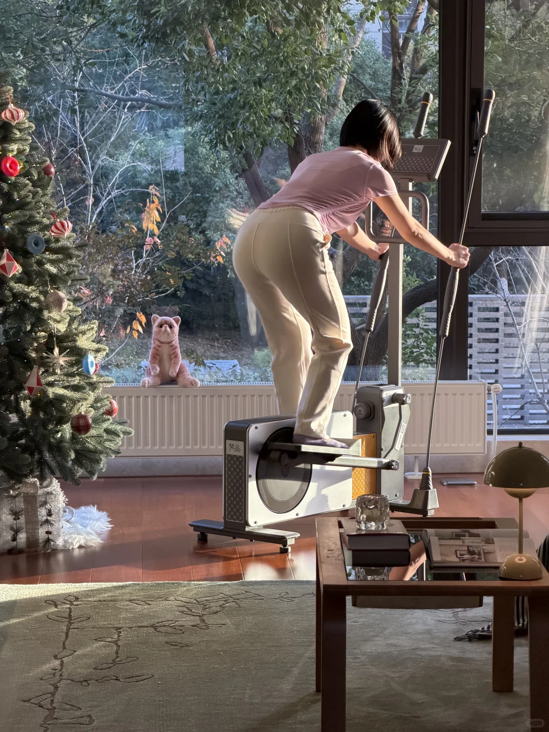 住进干净通透的家后,早晚运动都很积极