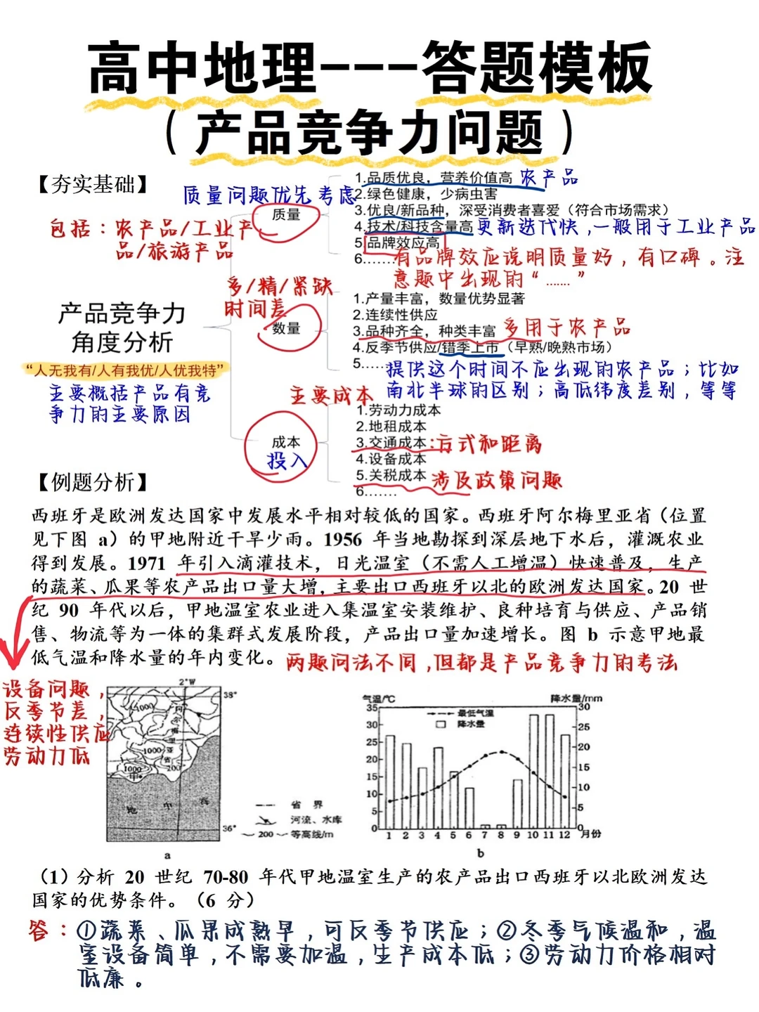 高考地理‖“产品竞争力”答题模板?