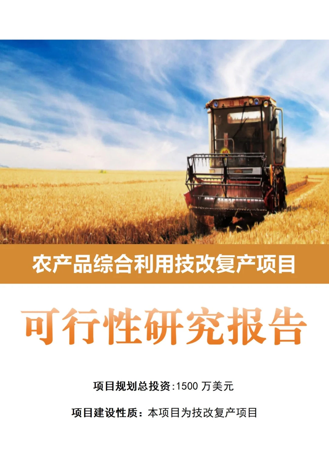 用于融资的可行性研究报告这样写