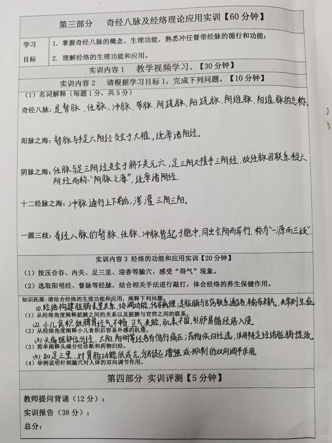 中医经络体质报告册