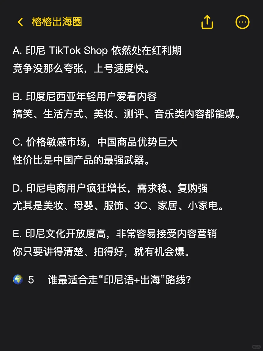 会印尼语+做出海=王炸?