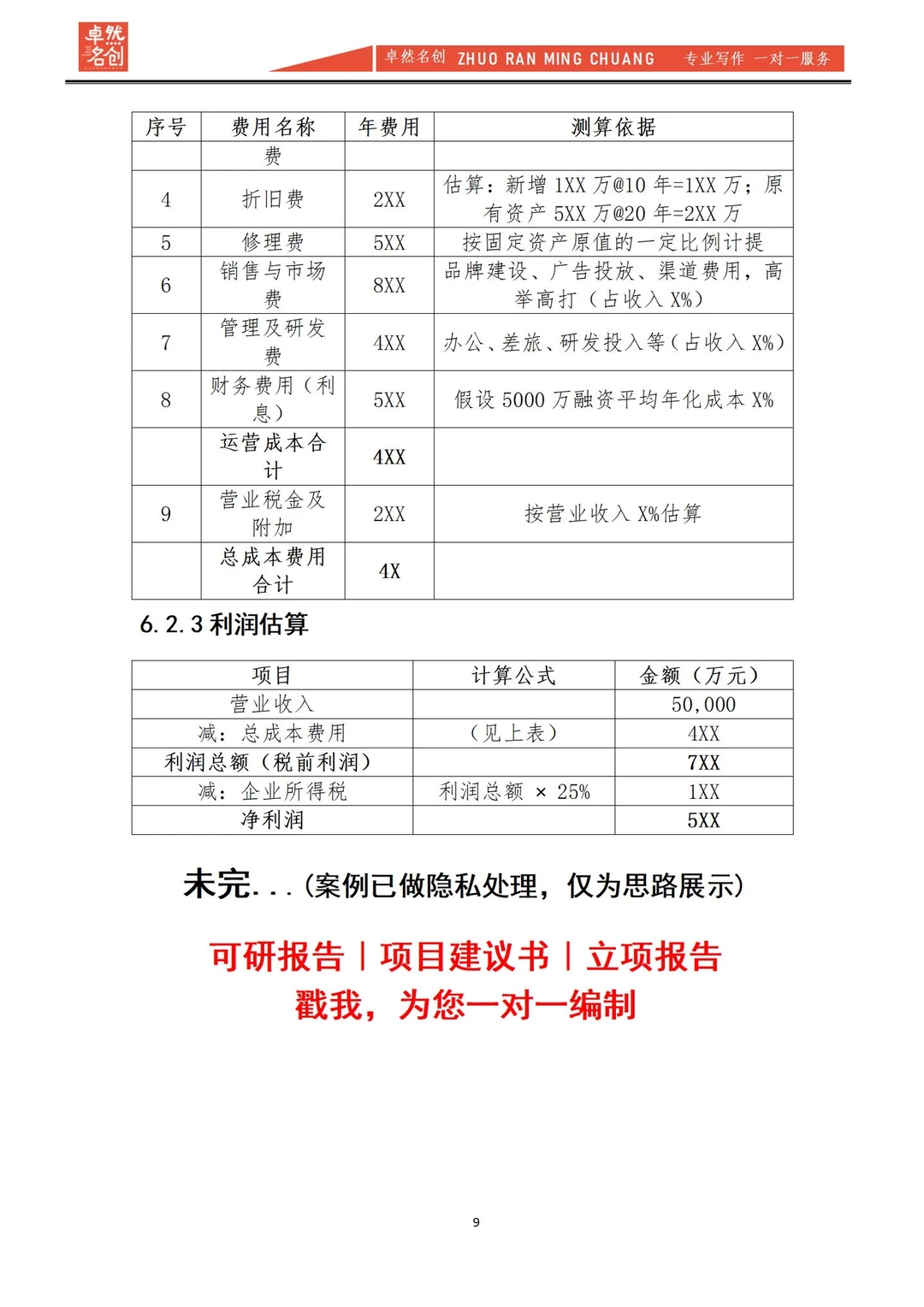 用于融资的可行性研究报告这样写