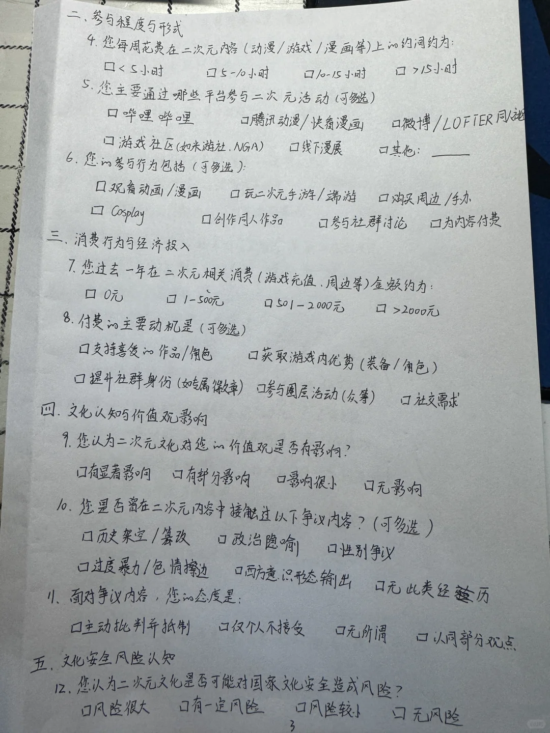 关于亚文化中二次元文化的调研报告（团队）