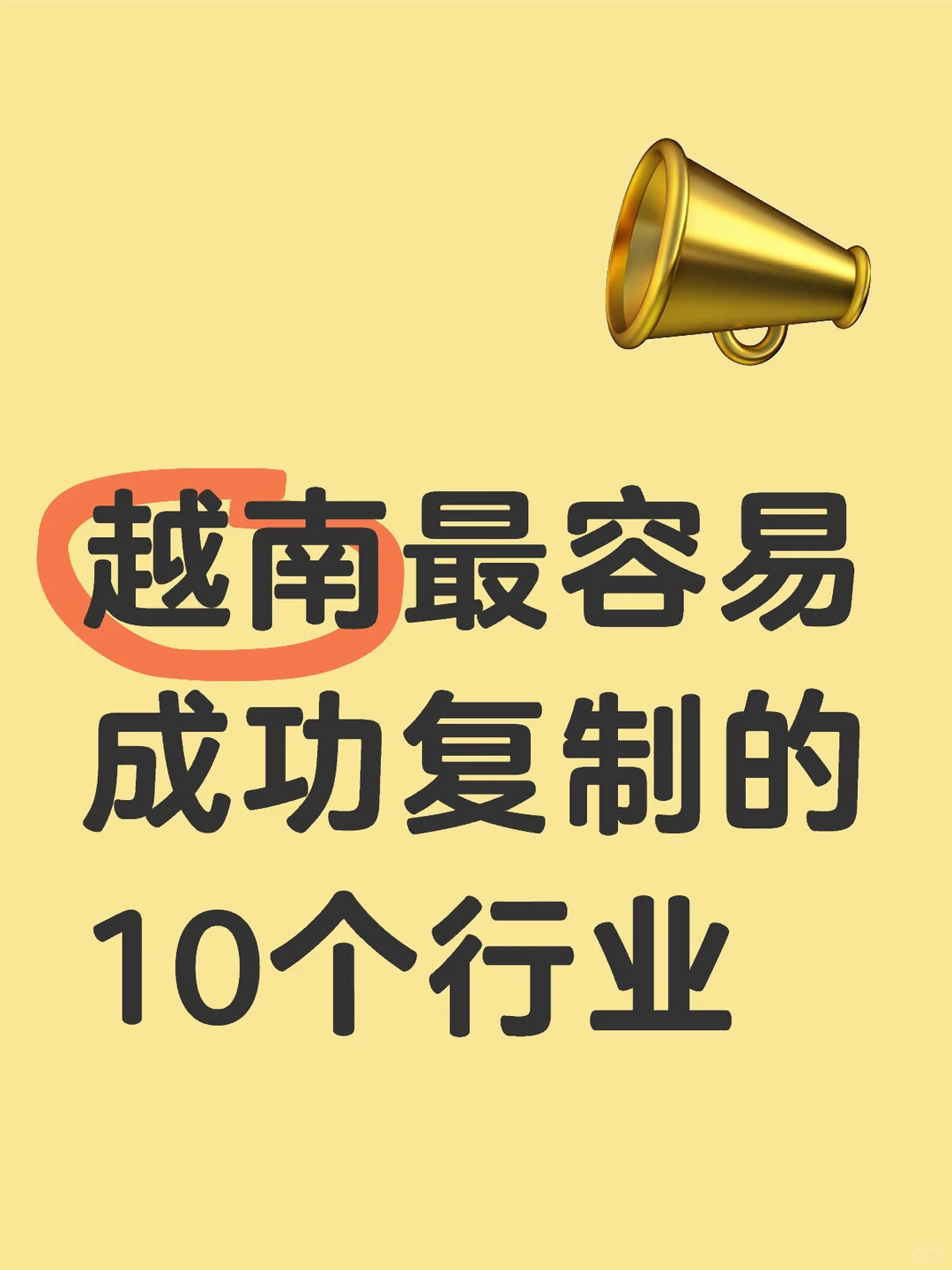 ?越南最容易成功复制的十个行业