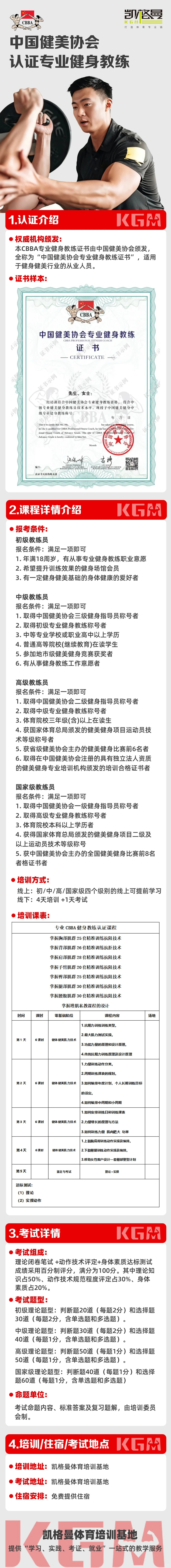 中国健美协会专业健身教练认证培训考证