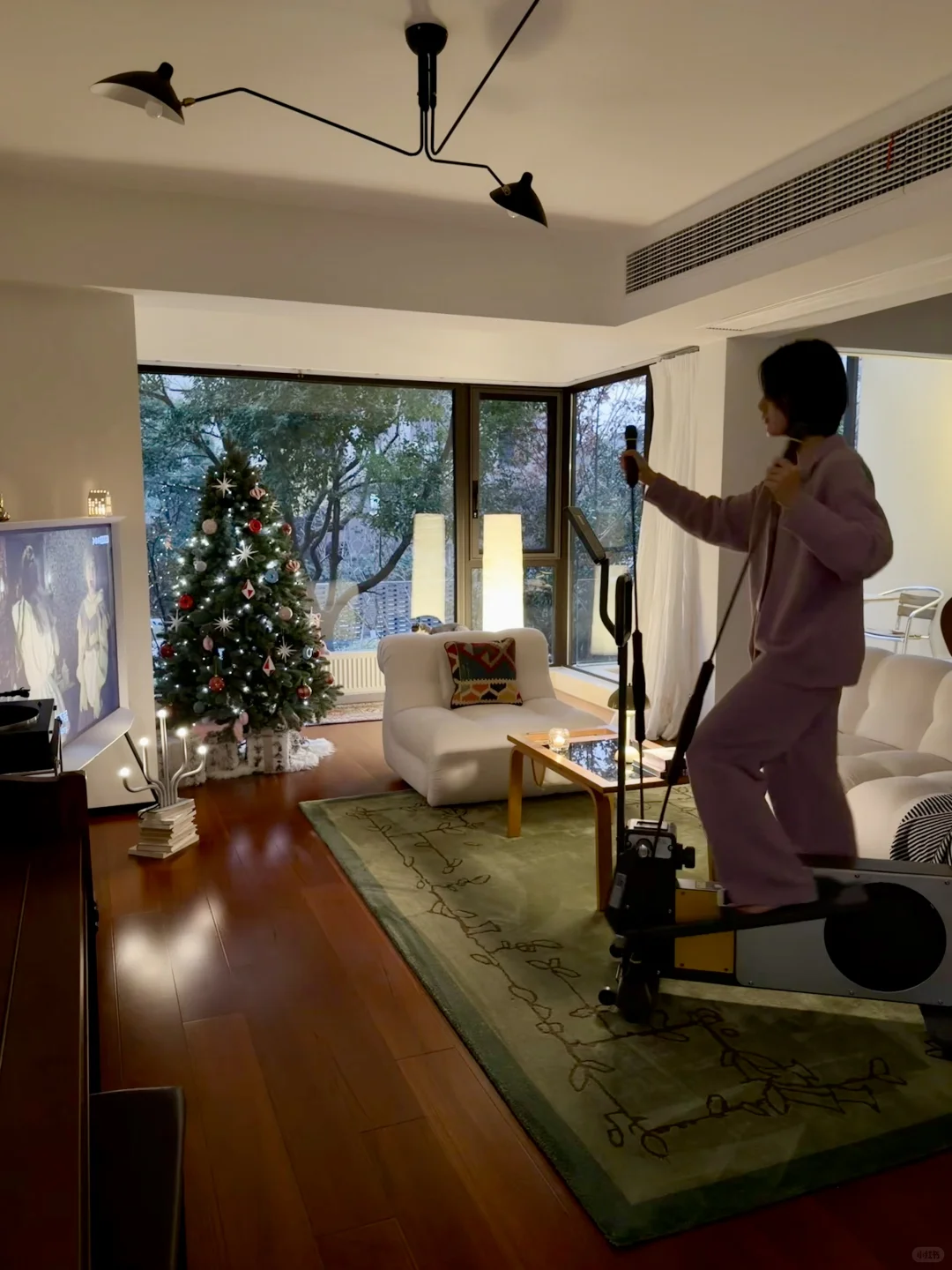 住进干净通透的家后,早晚运动都很积极