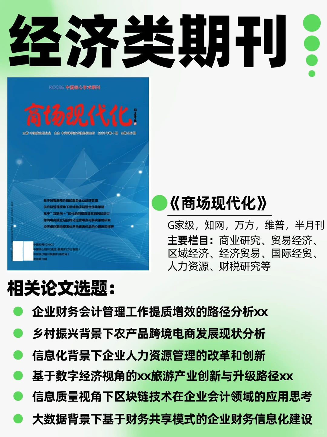 ?经济类期刊——《商场现代化》