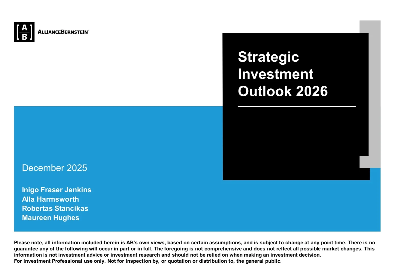 AllianceBernstein｜2026年战略投资展望