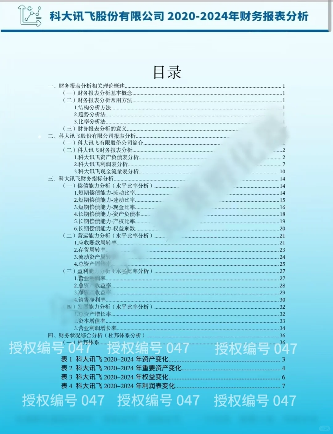 科大讯飞公司2020-2024年财务报表分析
